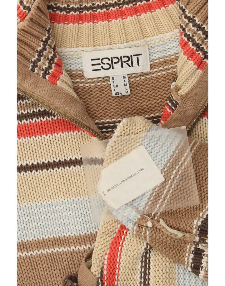Suéter feminino Esprit com zíper completo e listrado multicolorido UK 12