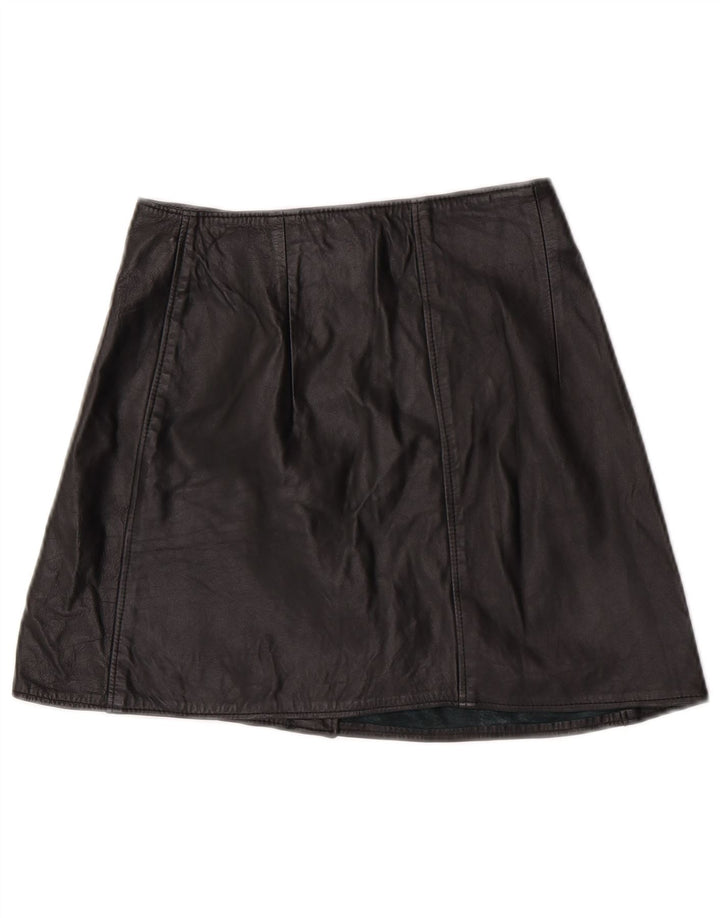 Saia feminina de couro envoltório Conbipel IT 44 médio W32 couro preto