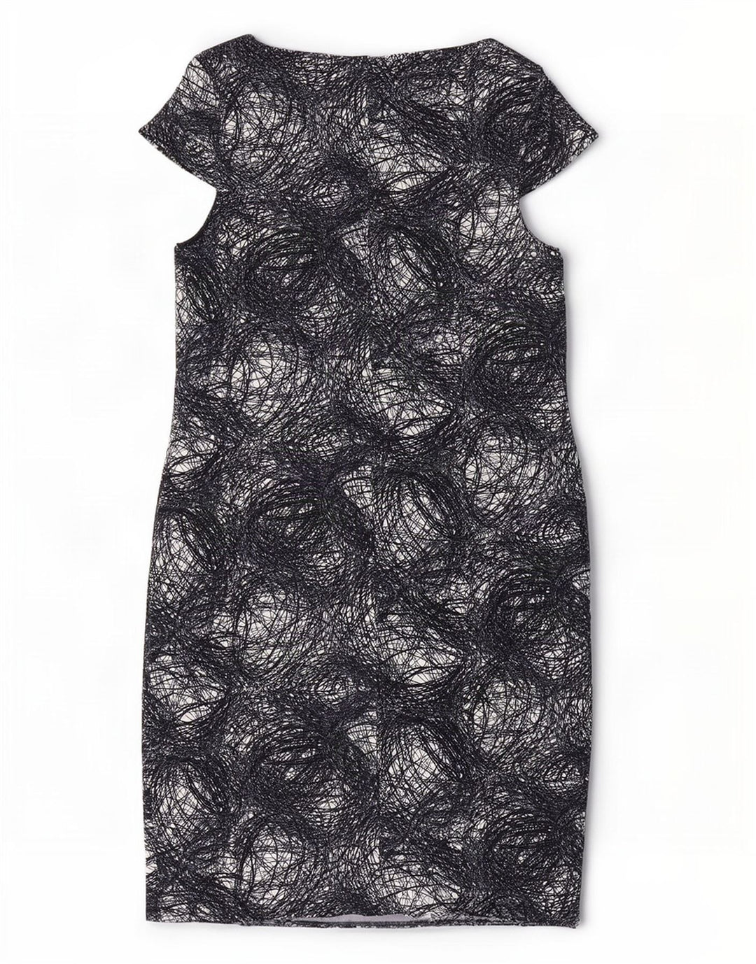 Vestido feminino Marks & Spencer com bainha com padrão abstrato Reino Unido 20 2XL preto