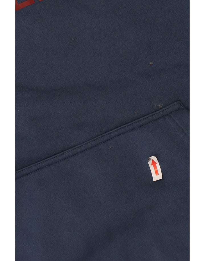 Suéter com capuz gráfico masculino The North Face poliéster azul médio