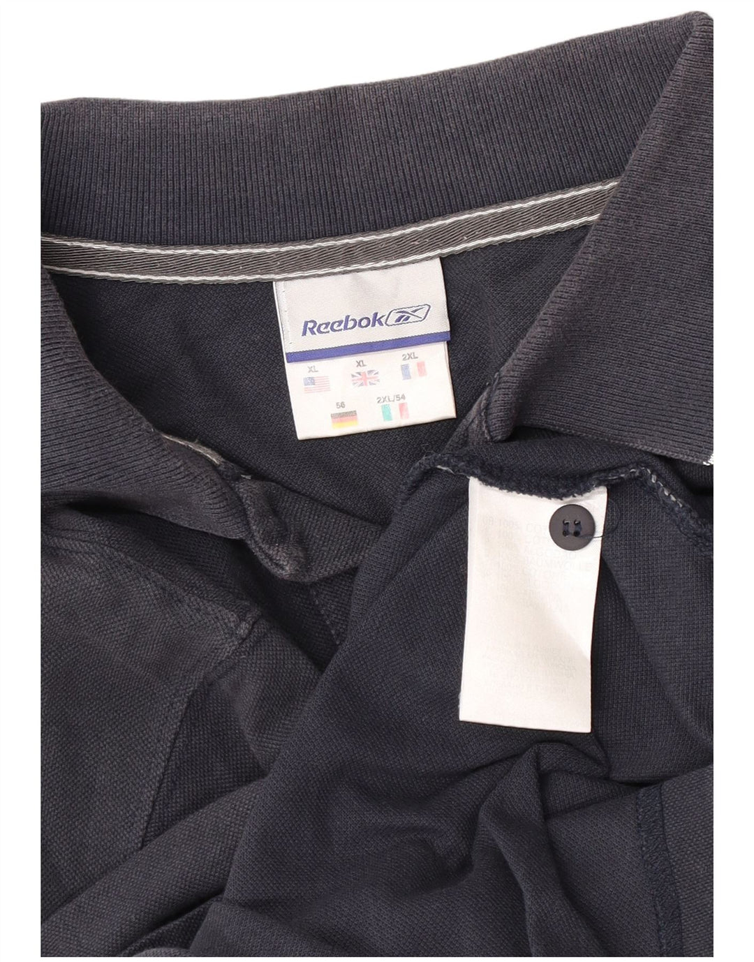 Camisa polo masculina Reebok XL azul marinho algodão