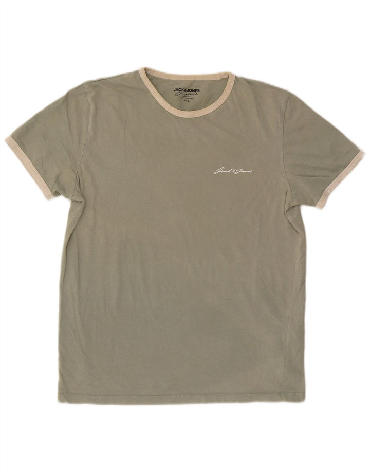 Camiseta masculina Jack & Jones grande algodão verde