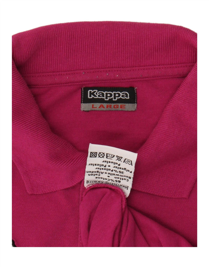 KAPPA Mens Polo Shirt Large Pink Cotton