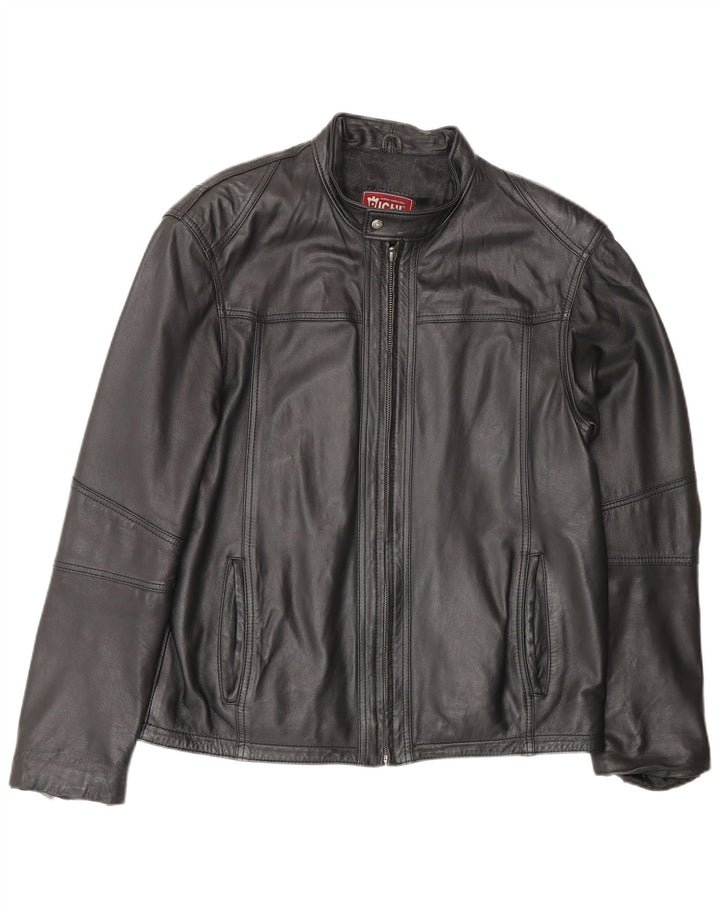 Jaqueta de couro masculina vintage UK 40 grande couro preto