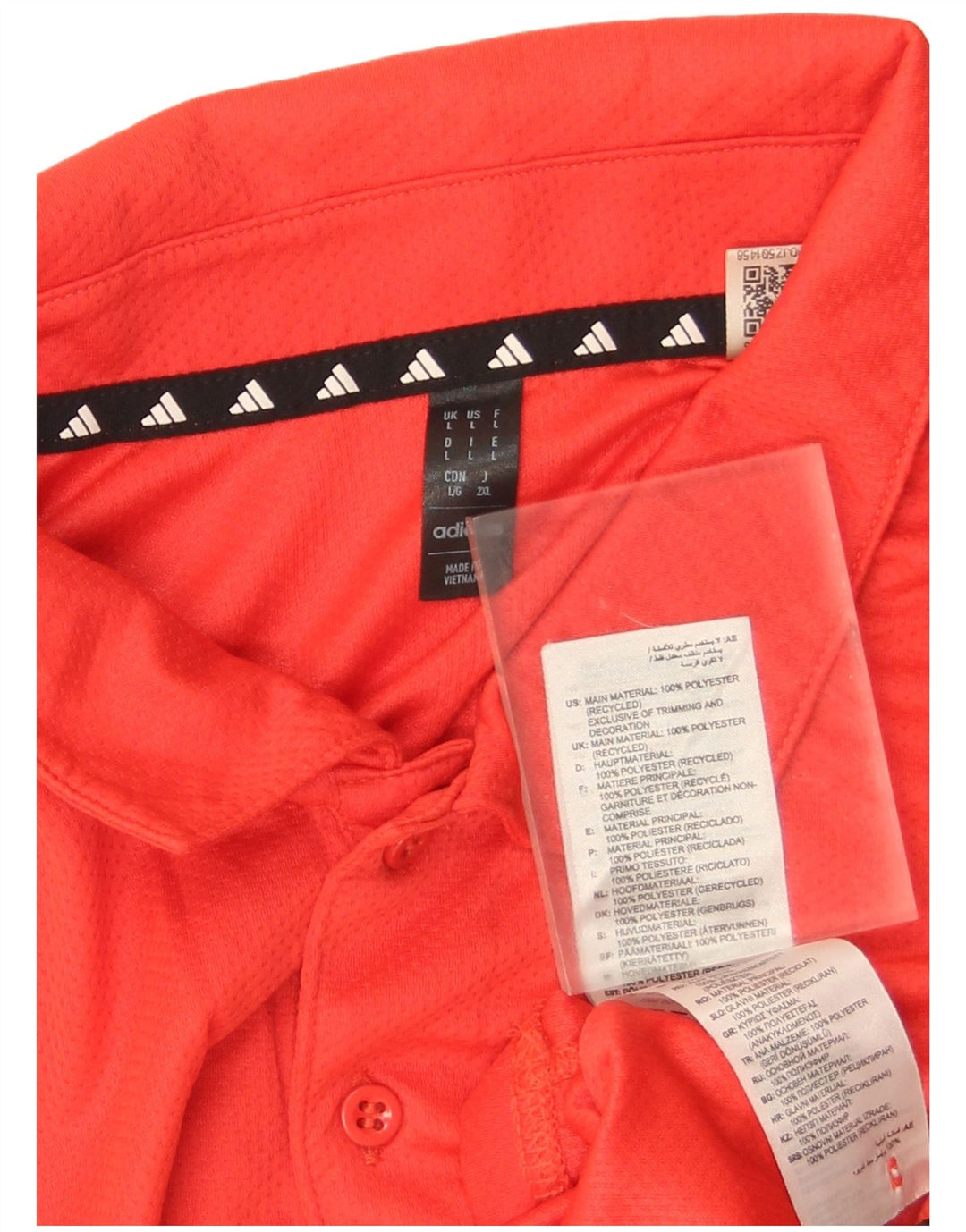 Camisa polo masculina Adidas grande poliéster vermelho