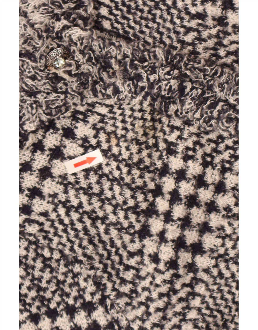Suéter cardigã feminino Marks & Spencer UK 12 médio azul marinho Houndstooth