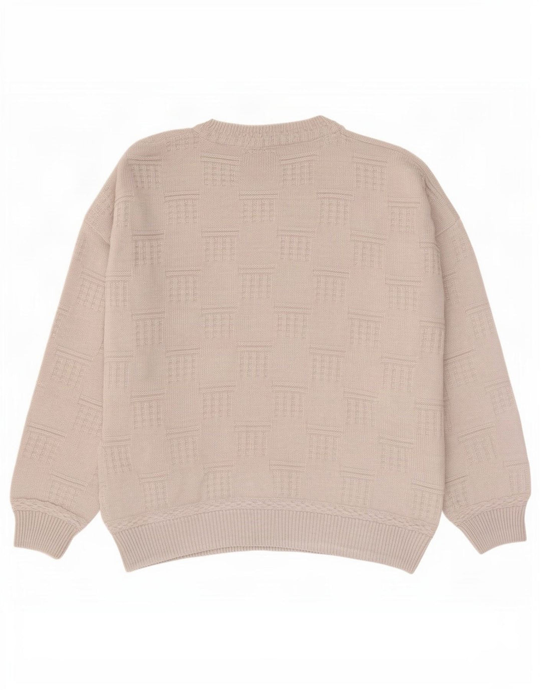 Suéter masculino Paco Calvari com gola redonda IT 50/52 médio branco geométrico