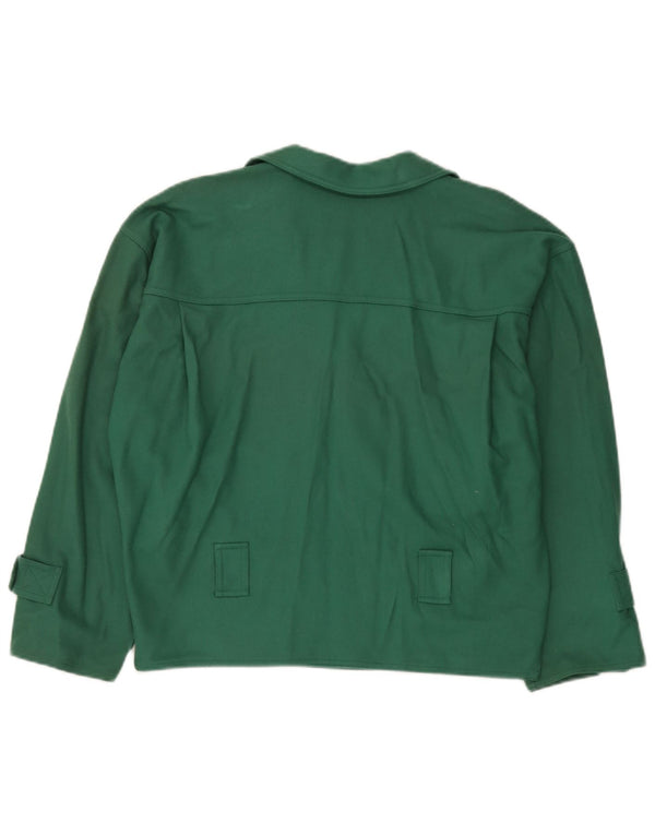 Jaqueta blazer feminina vintage oversized com peito duplo Reino Unido 16 verde grande