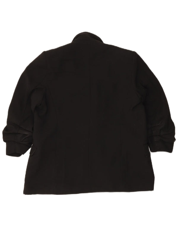 Marks & Spencer Womens Open Blazer Jacket UK 14 Large  Black Polyester