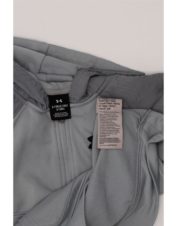Under Armour Meninos moletom com capuz 6-7 anos cinza colorblock poliéster