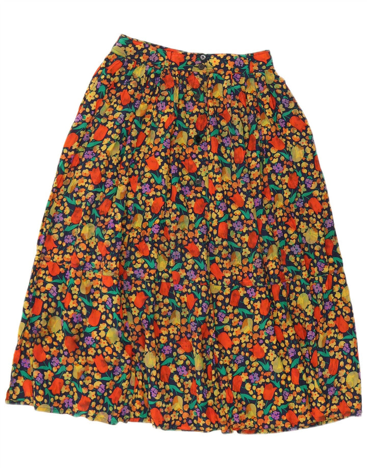 Saia feminina vintage cintura alta linha A IT 44 médio W25 multicolorido