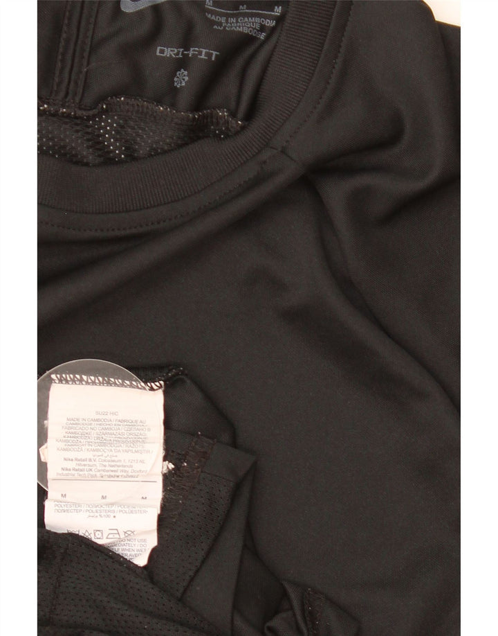 Camiseta masculina Nike Dri Fit Top médio preto colorblock poliéster