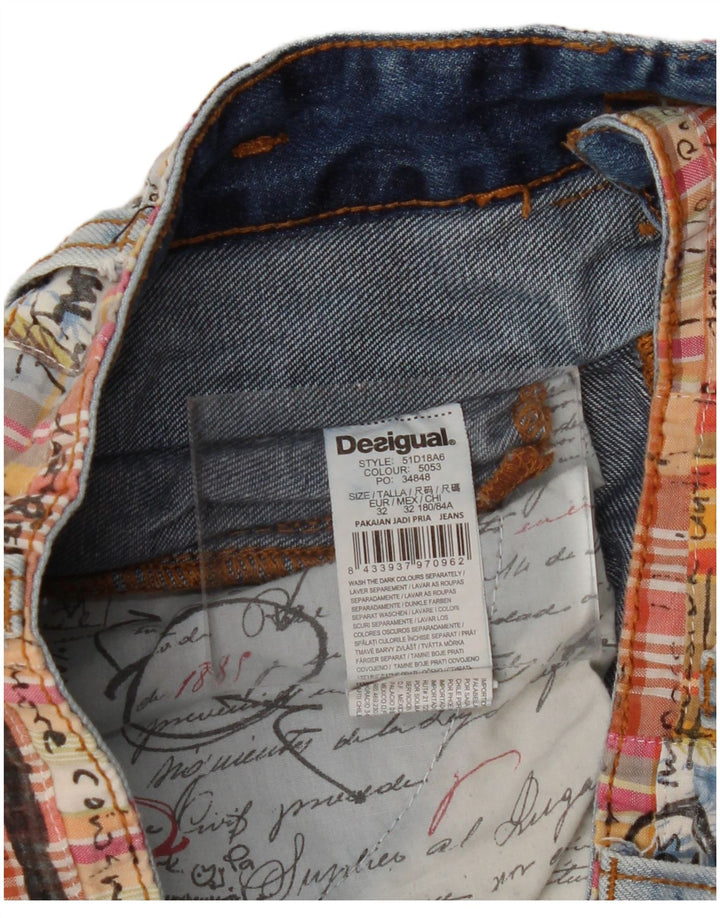 Desigual Calça Jeans Reta Masculina W32 L30 Azul Algodão