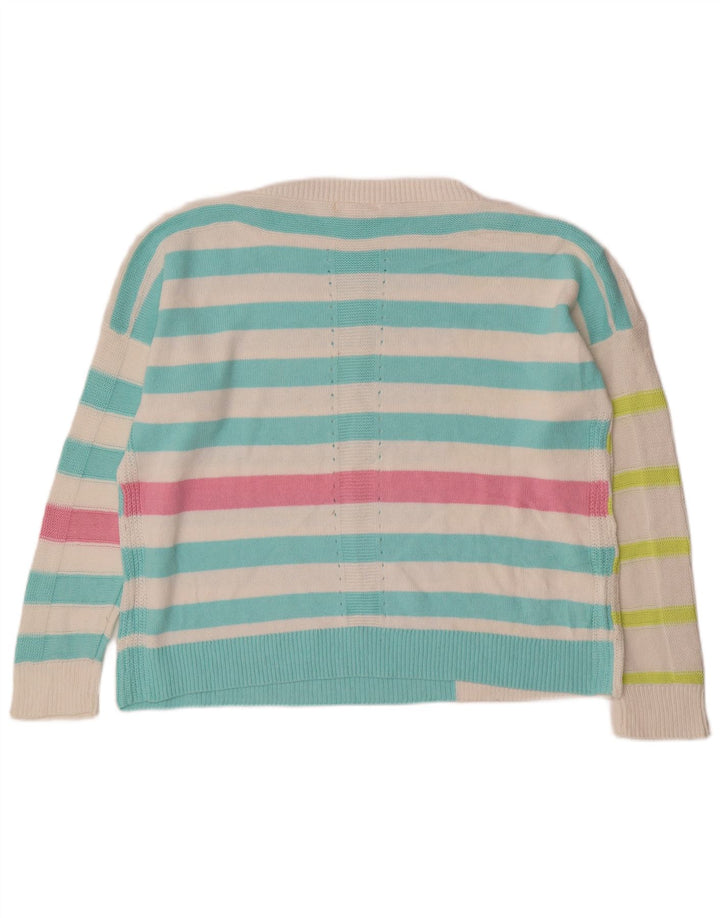Suéter feminino com gola canoa White Stuff Reino Unido 16 grande multicolorido