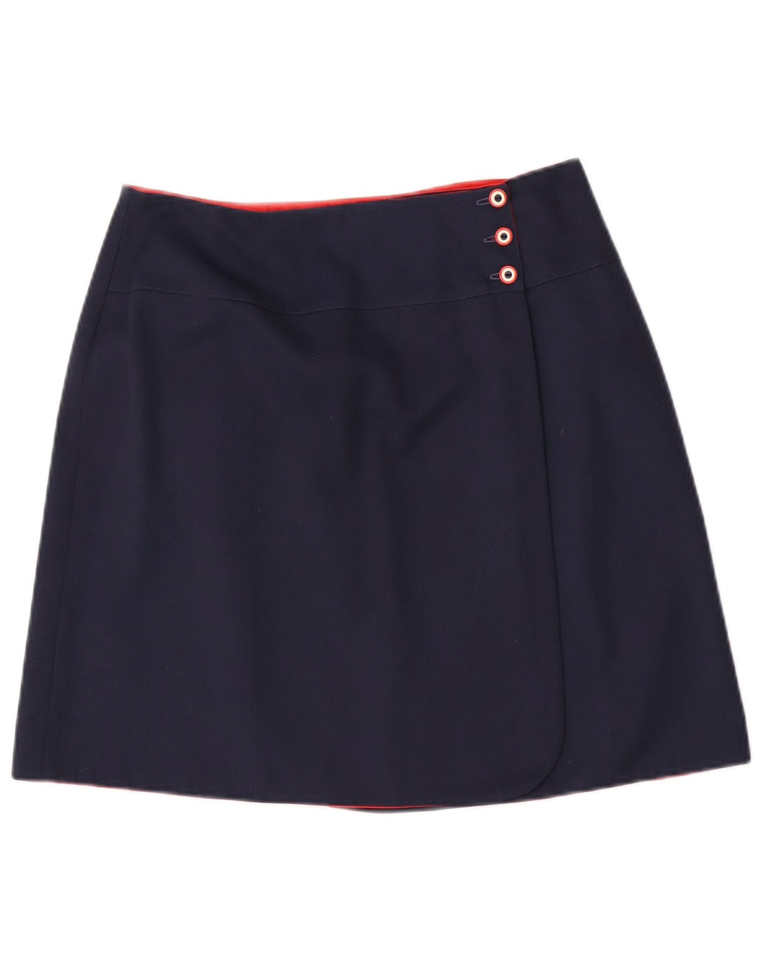 Saia feminina vintage reversível média W30 azul marinho
