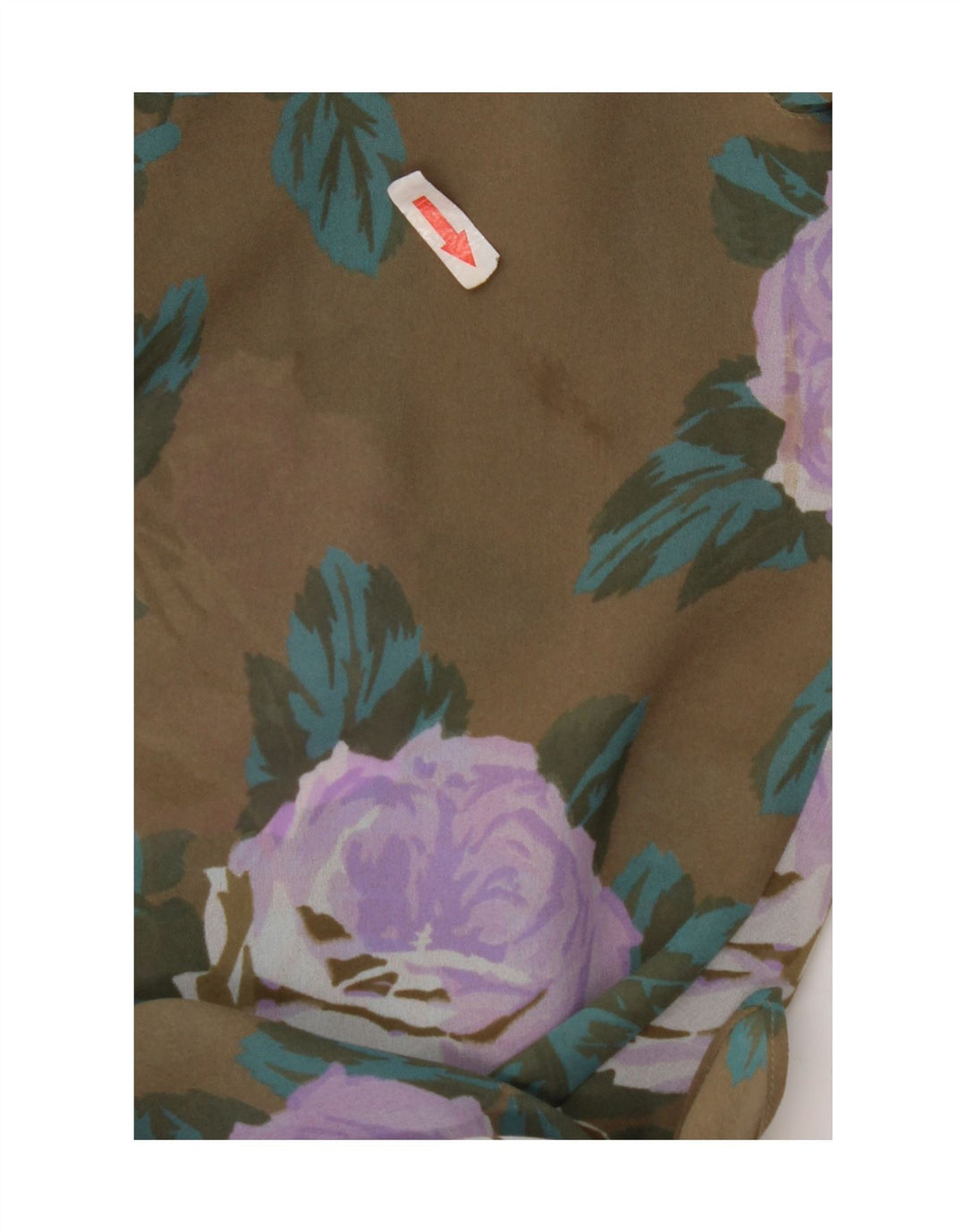 Blusa feminina Marella com corte envolvente Reino Unido 12 poliéster floral marrom médio