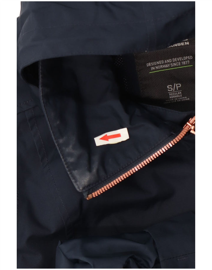Capa de chuva feminina com capuz duplo Helly Hansen Reino Unido 10 pequena azul marinho
