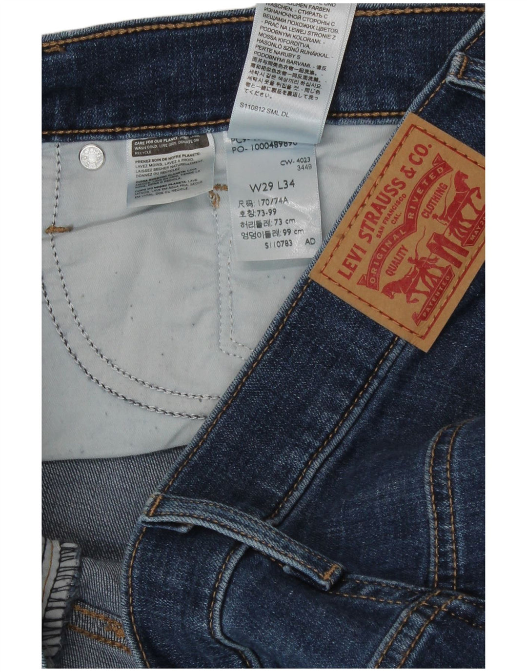 Calça jeans feminina Levi's 312 Shaping Slim W29 L34 azul algodão