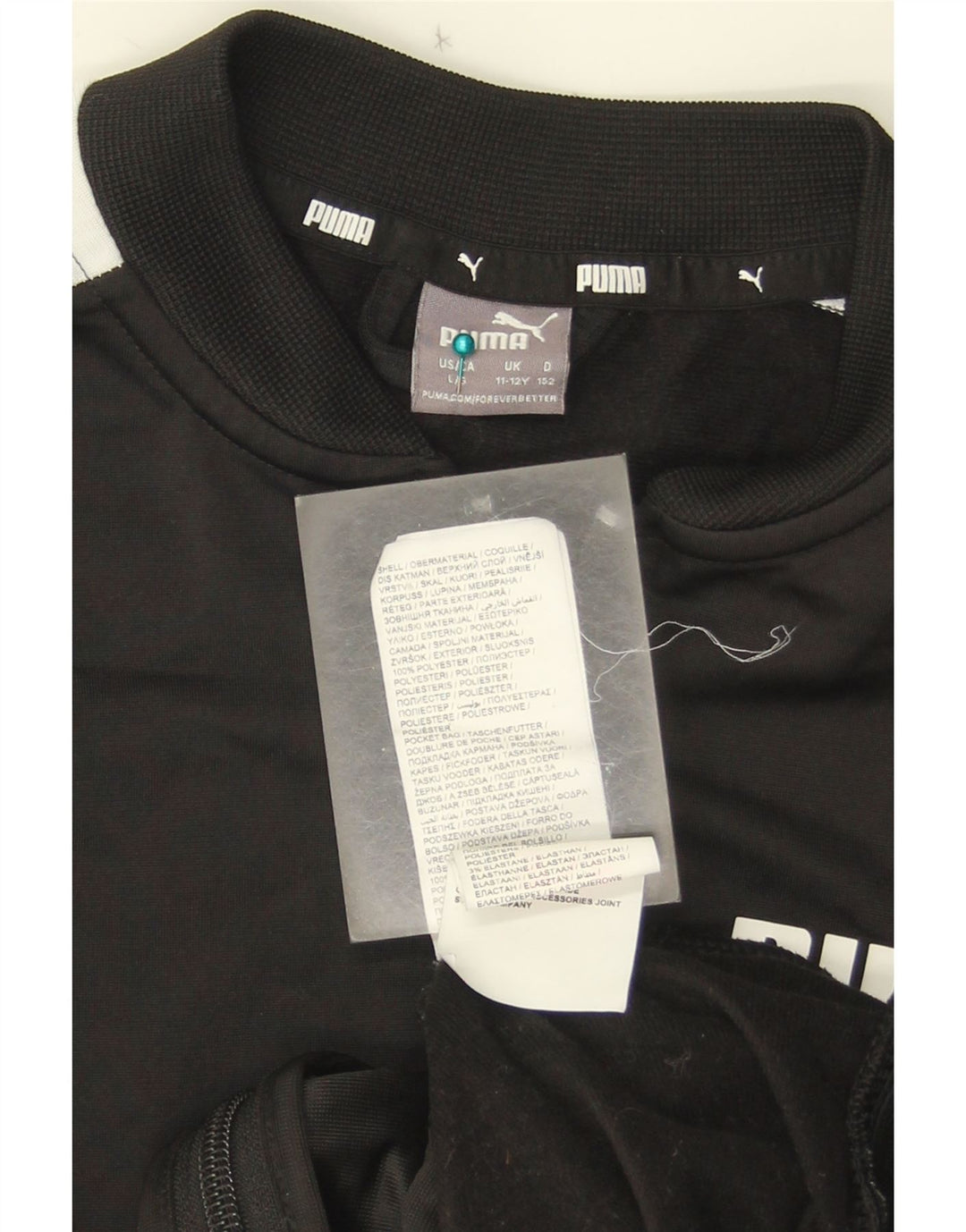 Jaqueta Puma Boys Graphic Tracksuit Top 11-12 Anos Preto Colorblock