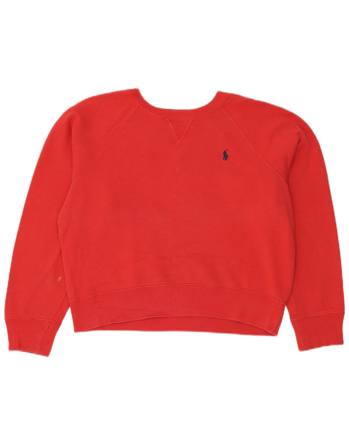 Polo Ralph Lauren moletom feminino oversized jumper UK 14 médio vermelho