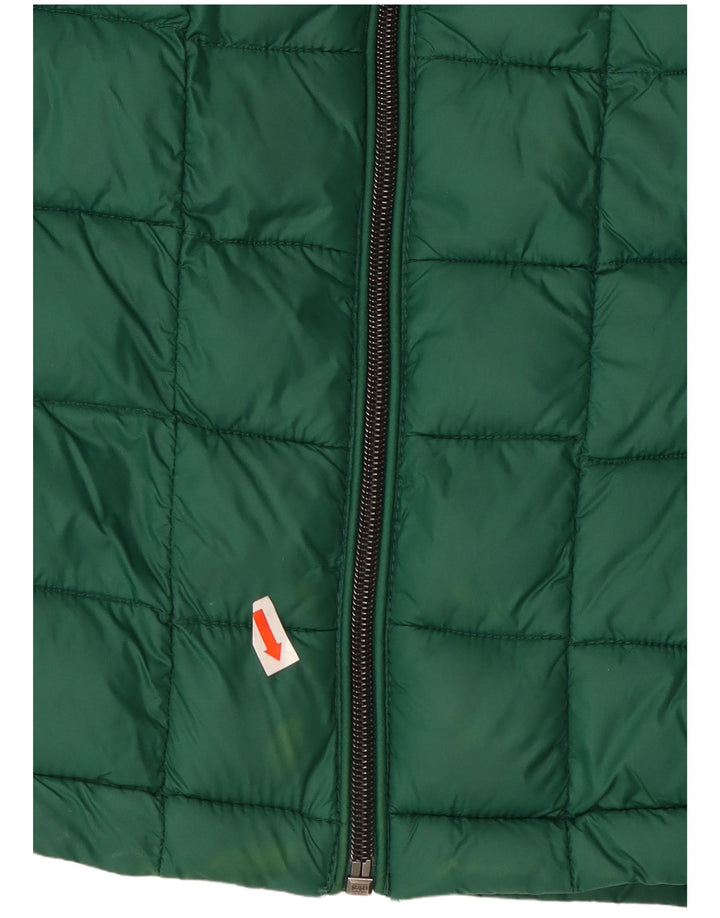 Jaqueta acolchoada com capuz feminino Michael Kors UK 14 nylon verde médio