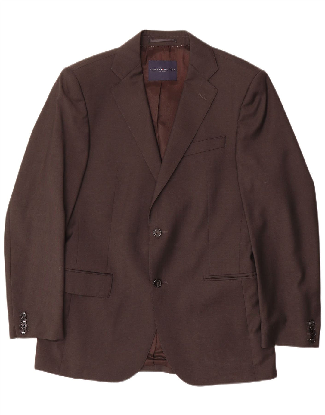 Jaqueta Blazer Masculina Tommy Hilfiger com 2 Botões IT 48 Lã Marrom Médio