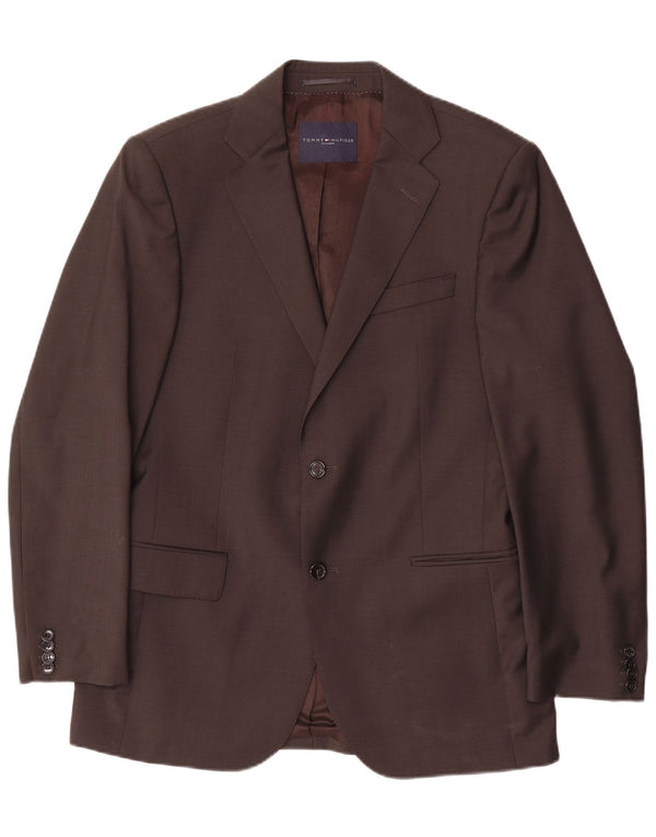 Jaqueta Blazer Masculina Tommy Hilfiger com 2 Botões IT 48 Lã Marrom Médio