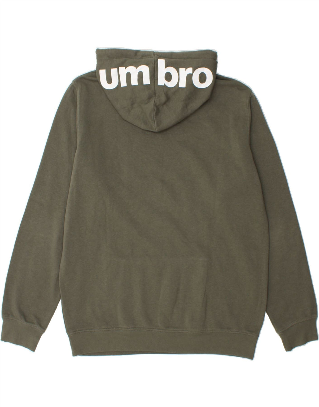 UMBRO Mens Graphic Hoodie Jumper Large Khaki Cotton Vintage Umbro and Second-Hand Umbro from Messina Hembry 
