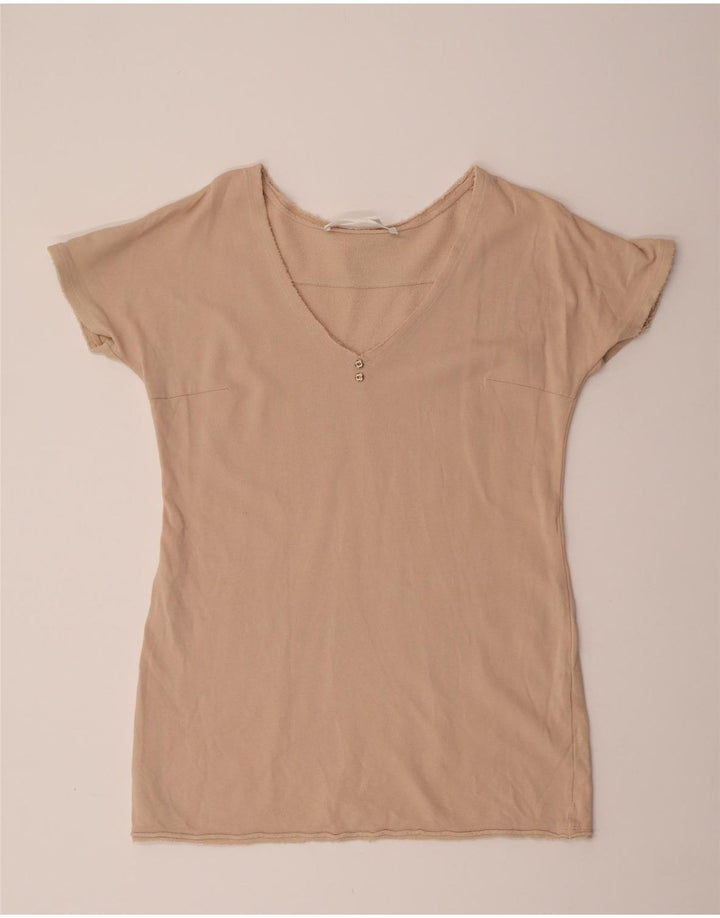 Blusa feminina Elisabetta Franchi Top IT 42 algodão bege médio