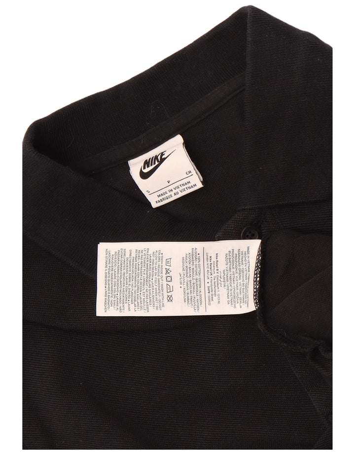 Camisa polo masculina Nike pequena de algodão preto