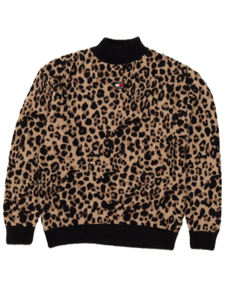 Tommy Hilfiger Suéter feminino com gola tartaruga, Reino Unido 14, médio, marrom