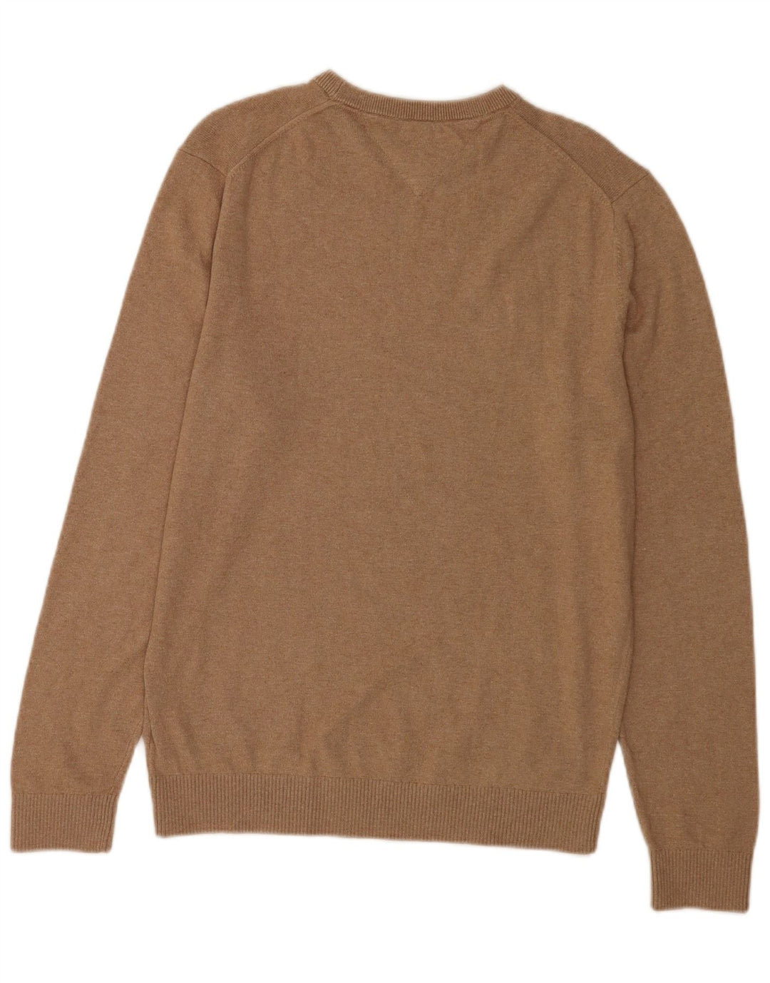 Suéter masculino Tommy Hilfiger com gola redonda e algodão marrom médio