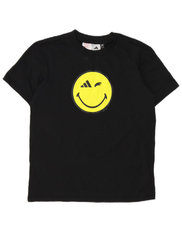 Camiseta Adidas Boys Smiley Graphic Top 13-14 Anos Algodão Preto