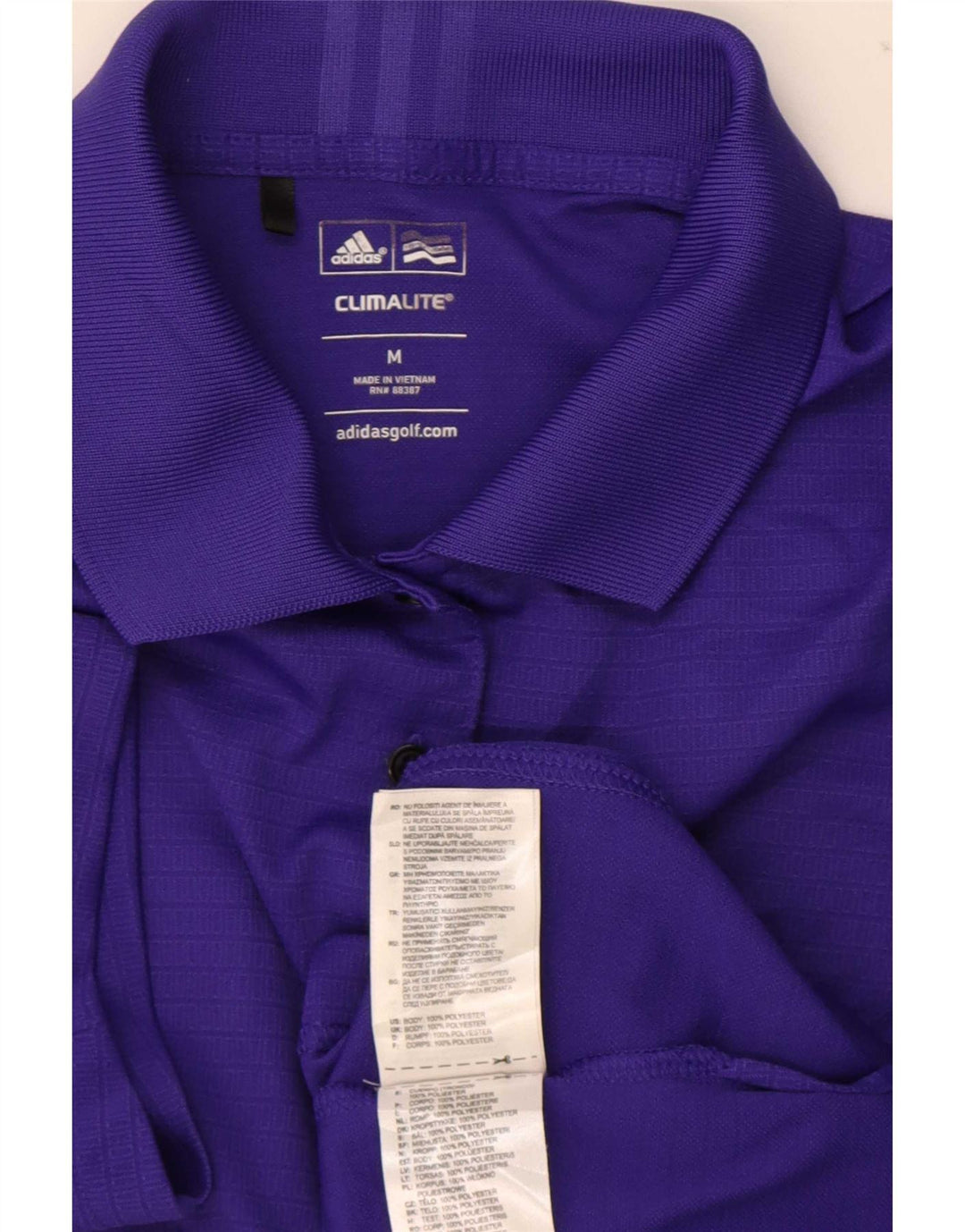 Adidas Womens Climalite Polo Shirt UK 12 Médio Roxo Poliéster