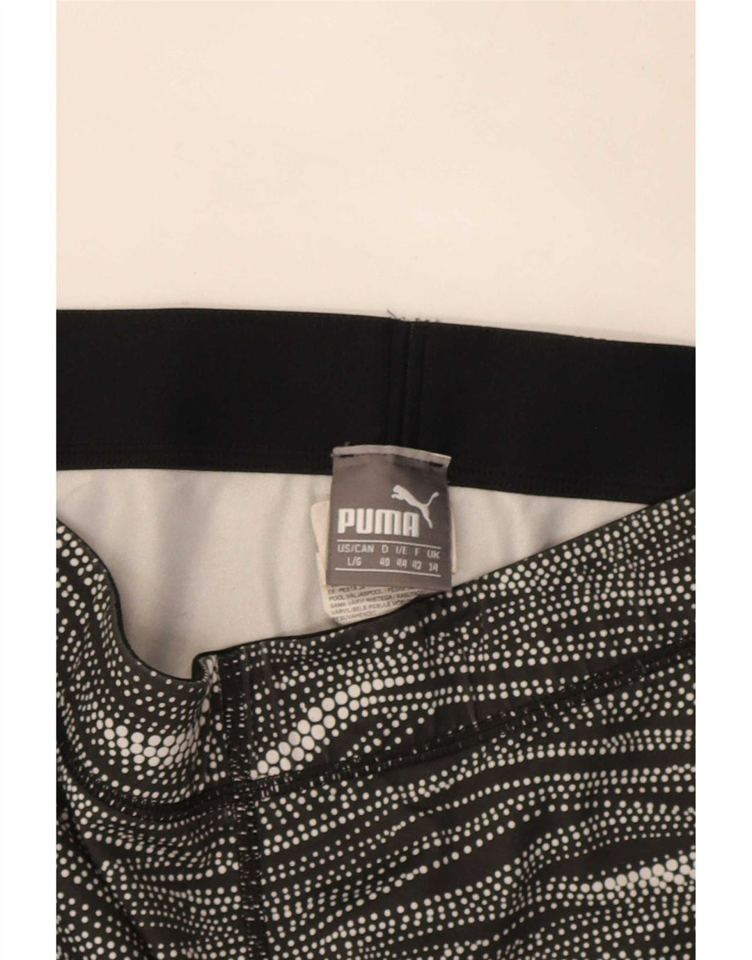 Puma Womens Capri Leggings UK 14 Médio Preto Listrado Poliéster