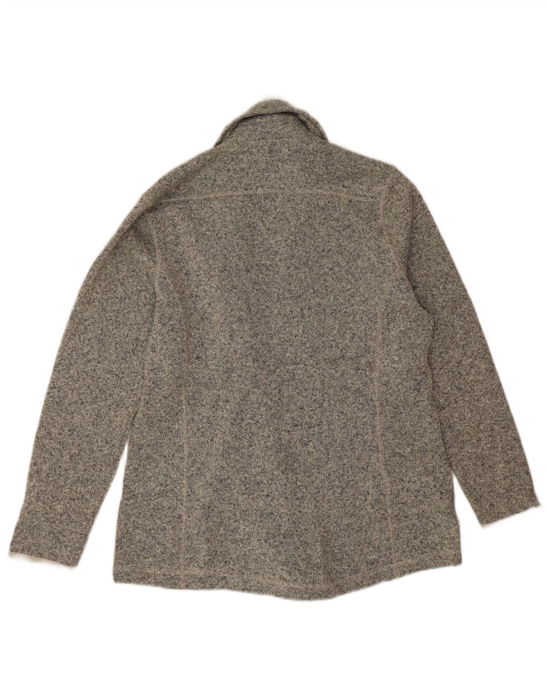 Jaqueta blazer feminina Eddie Bauer com peito duplo Reino Unido 16 grande cinza manchado