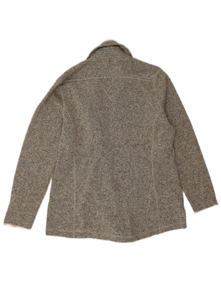 Jaqueta blazer feminina Eddie Bauer com peito duplo Reino Unido 16 grande cinza manchado