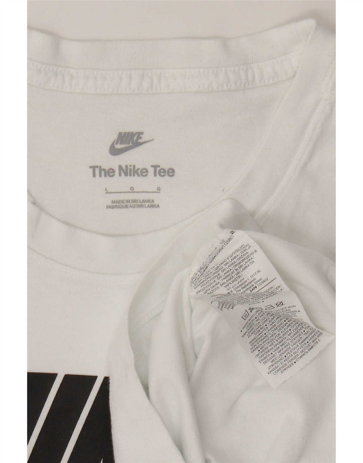 Camiseta gráfica masculina Nike grande algodão branco