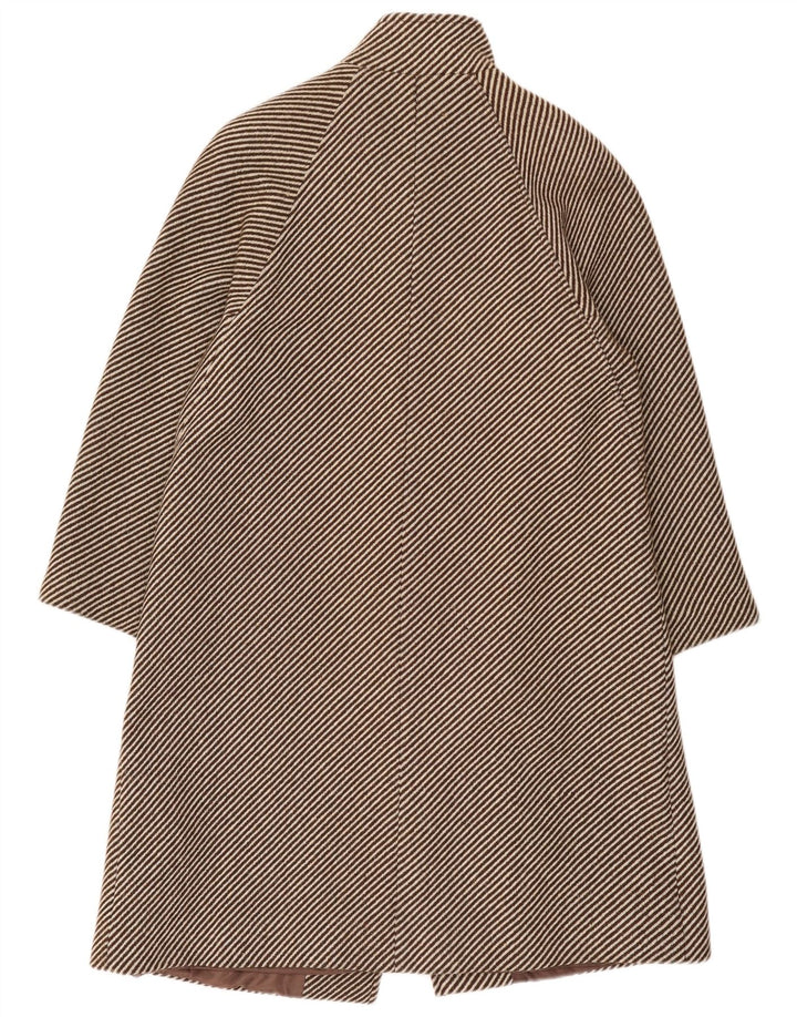 Sobretudo feminino vintage UK 14 risca de giz marrom médio