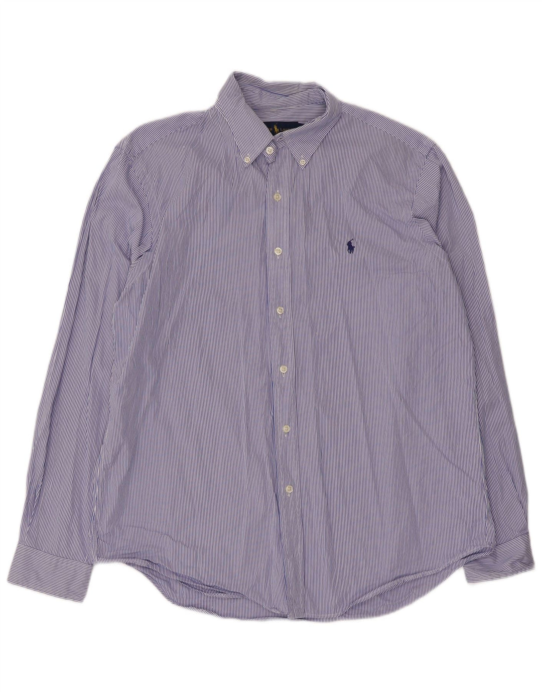 Camisa masculina Ralph Lauren grande algodão listrado azul