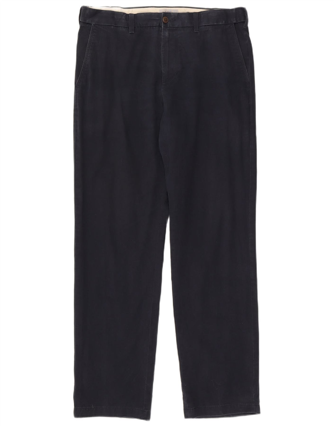 Calça chino masculina Marks & Spencer regular W36 L33 algodão azul marinho