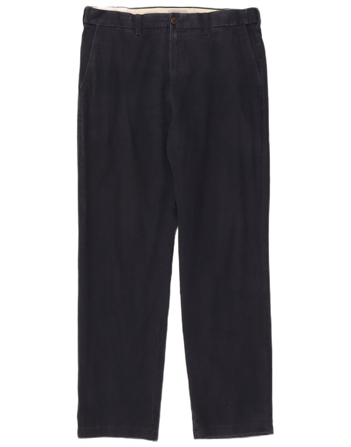Calça chino masculina Marks & Spencer regular W36 L33 algodão azul marinho