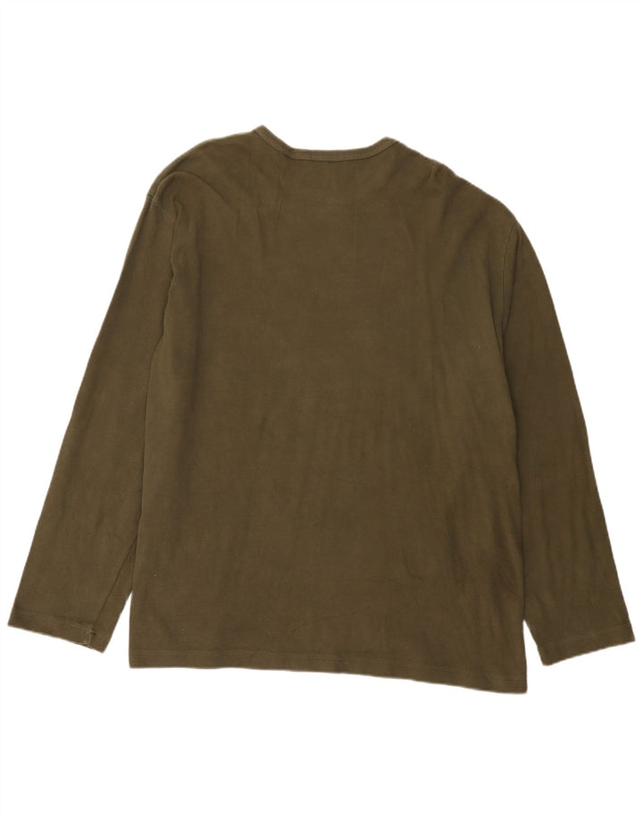 Top masculino Marks & Spencer manga comprida 2XL algodão cáqui