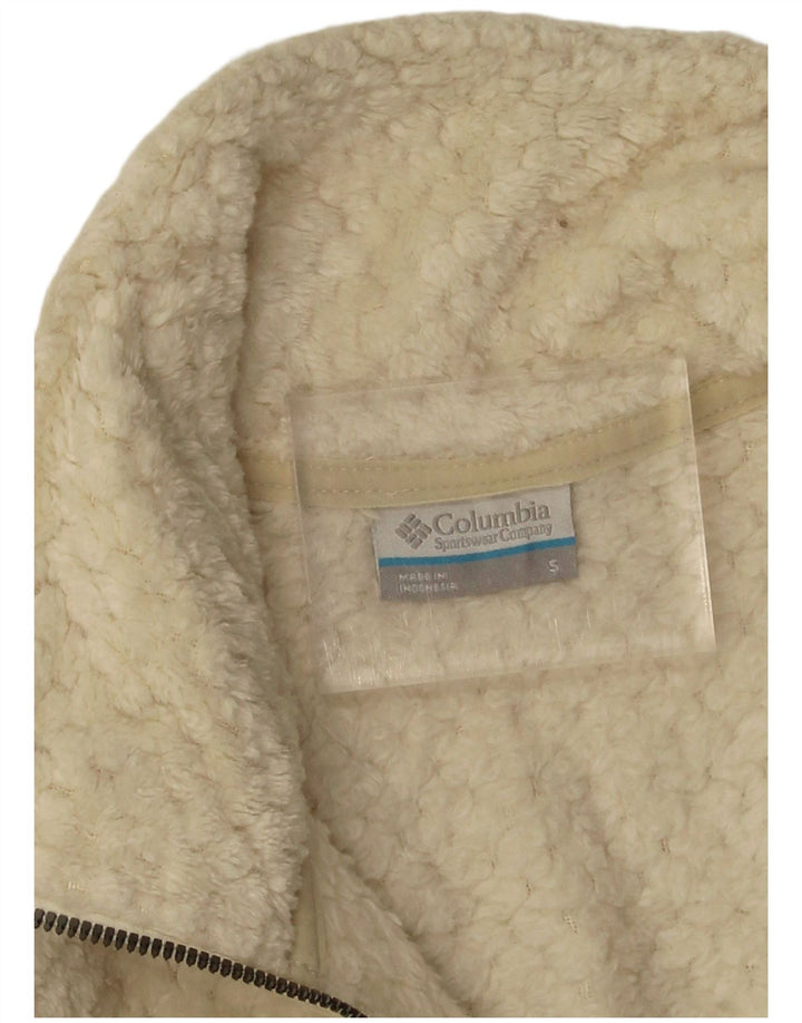 Jaqueta de lã feminina Columbia UK 10 pequena poliéster branco
