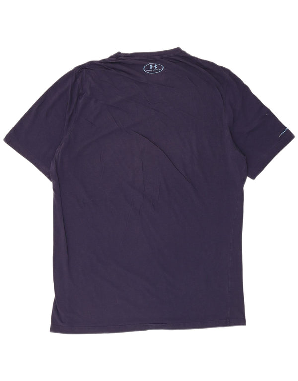 Camiseta masculina Under Armour Heat Gear grande algodão azul marinho