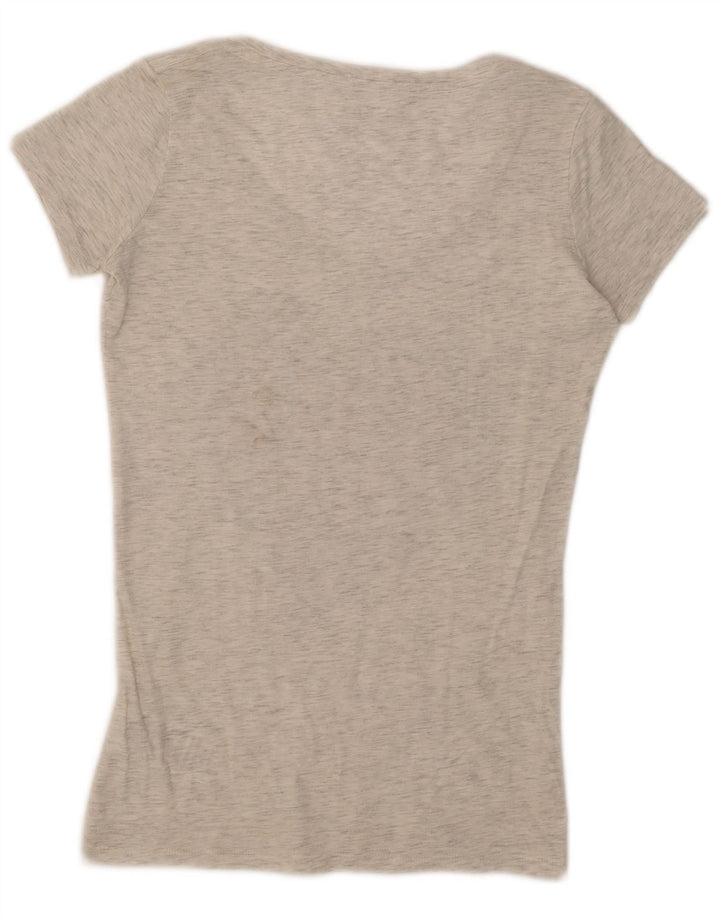 Camiseta feminina Guess com estampa gráfica UK 8 pequena cinza manchada