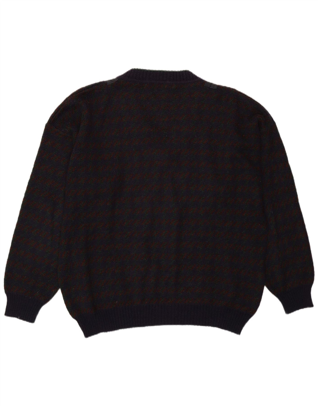 Suéter masculino vintage com decote em V XL xadrez roxo
