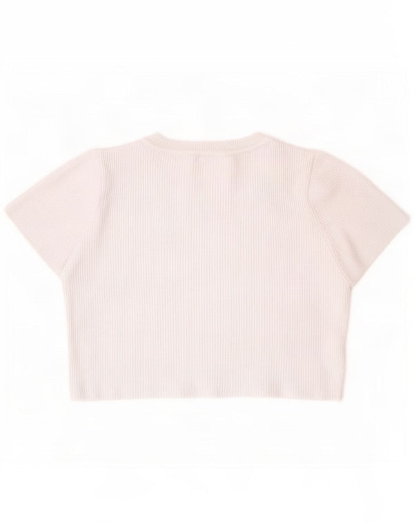 Zara Camiseta Crop Feminina 9-10 Anos Viscose Branca
