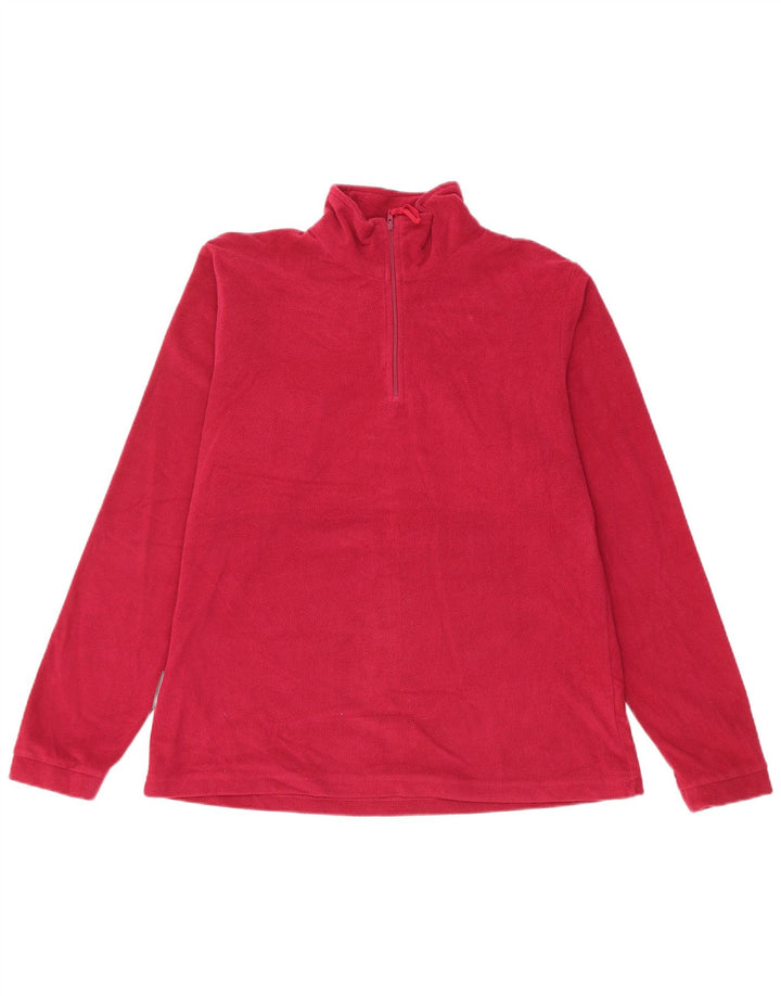 Jumper de lã feminino Mountain Essentials com zíper e pescoço Reino Unido 14 poliéster vermelho grande