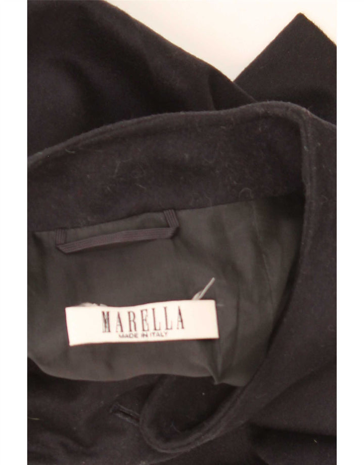 Jaqueta blazer feminina Marella com 4 botões Reino Unido 16 grande lã azul marinho